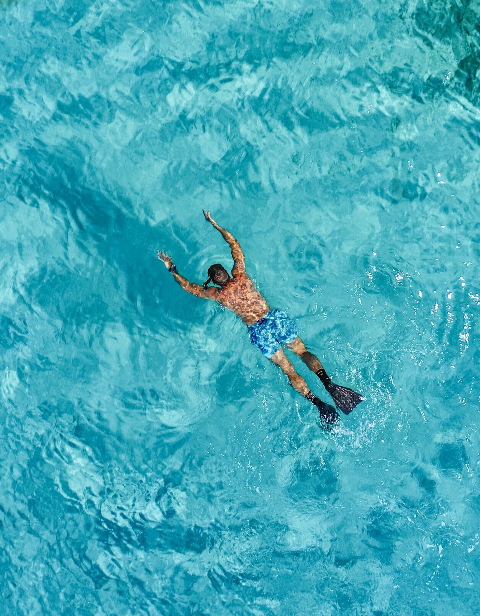 Snorkelling in clear water